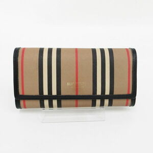 BURBERRY Check Long Wallet Brown